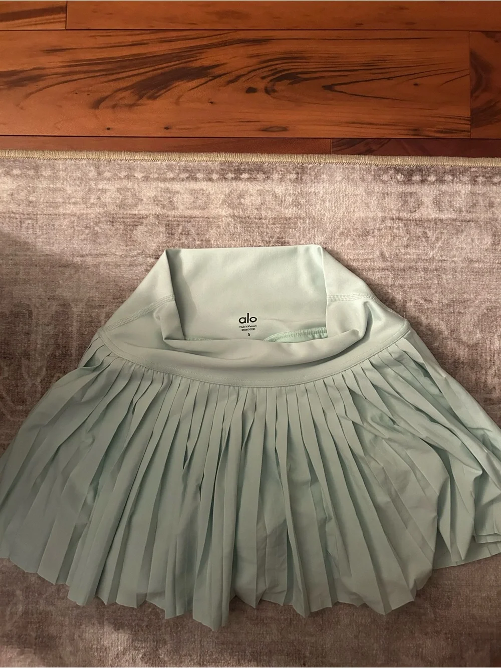 ALO Yoga Pleated Skater Skirt in Mint Green
